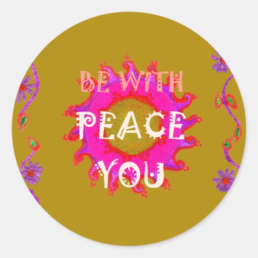 Sticker Rond La Paix Inspirante Soyez Avec Vous Design Vector A (Devant)