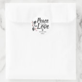 Sticker Rond La paix moderne et l'amour vacances sur mesure (Sac)