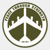 Sticker Rond La Paix Par La Force (Devant)