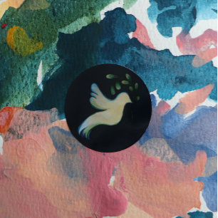 Sticker Rond La Paix sur Terre La colombe de l'espoir