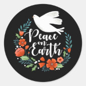 Sticker Rond La paix sur Terre Noël (Devant)