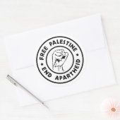Sticker Rond La Palestine libre met fin à l'apartheid (Enveloppe)