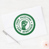 Sticker Rond La Palestine libre met fin à l'apartheid (Enveloppe)