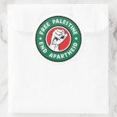 Sticker Rond La Palestine libre met fin à l'apartheid (Sac)