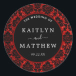 Sticker Rond La Parties scintillant Damask Las Vegas Mariage Co<br><div class="desc">Célébrez en style avec ces stickers de mariage élégants et très tendance. Ce design est facile à personnaliser avec votre libellé d'événement spécial et vos invités seront ravis quand ils reçoivent ces fabuleux autocollants.</div>