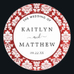 Sticker Rond La Parties scintillant Damask Las Vegas Mariage Co<br><div class="desc">Célébrez en style avec ces stickers de mariage élégants et très tendance. Ce design est facile à personnaliser avec votre libellé d'événement spécial et vos invités seront ravis quand ils reçoivent ces fabuleux autocollants.</div>