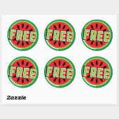 Sticker Rond La pastèque Palestine libre - Liberté pour les Pal (Feuille)