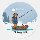 Sticker Rond La pêche : un mode de vie (Devant)