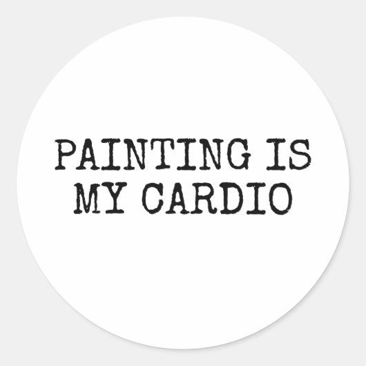 Sticker Rond La Peinture Est Mon Cardio Drôle (Devant)