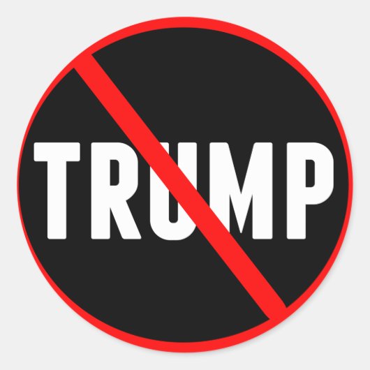 Sticker Rond La percée rouge anti-Donald Trump (Devant)