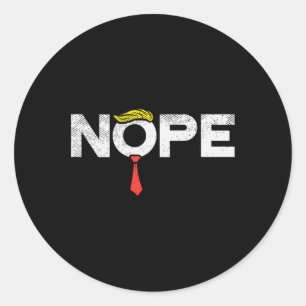 Sticker Rond La perruque anti-Trump de la Cravate rouge Stop Do