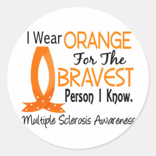 Sticker Rond La personne la plus courageuse je sais la scléros