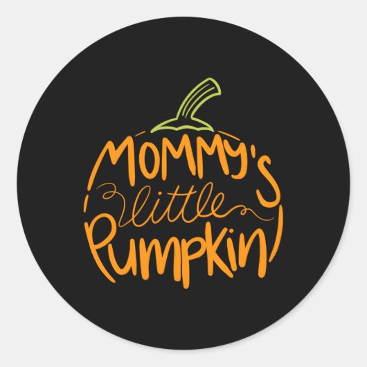 Sticker Rond La Petite Citrouille De Maman D'Halloween (Devant)
