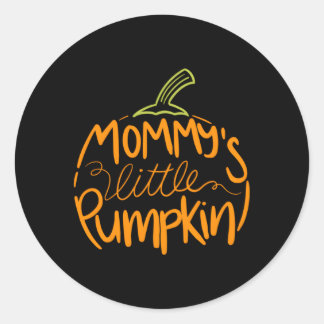 Sticker Rond La Petite Citrouille De Maman D'Halloween