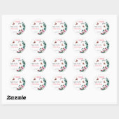 Sticker Rond La petite dame baby shower de la dame (Feuille)