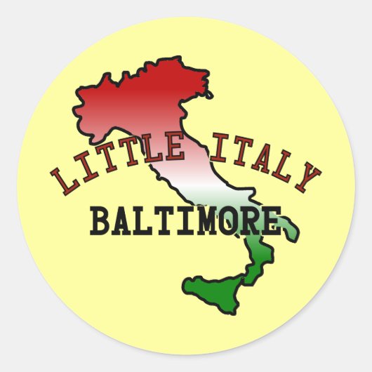 Sticker Rond La Petite Italie Baltimore (Devant)
