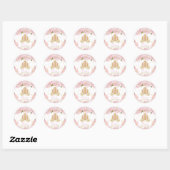 Sticker Rond La petite princesse Baby shower Merci Favoriser (Feuille)