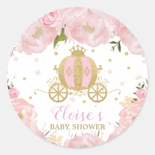 Sticker Rond La petite princesse Baby shower Merci Favoriser (Devant)