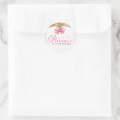 Sticker Rond La petite princesse est sur son Baby shower (Sac)