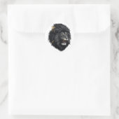 Sticker Rond La peur, le lion noir (Sac)