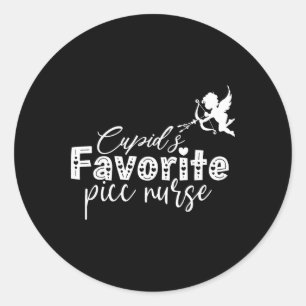 Sticker Rond La photo préférée de Cupidon de l'infirmière en PI
