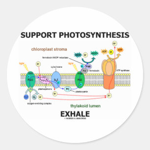Sticker Rond La photosynthèse de soutien exhalent (l'humour de