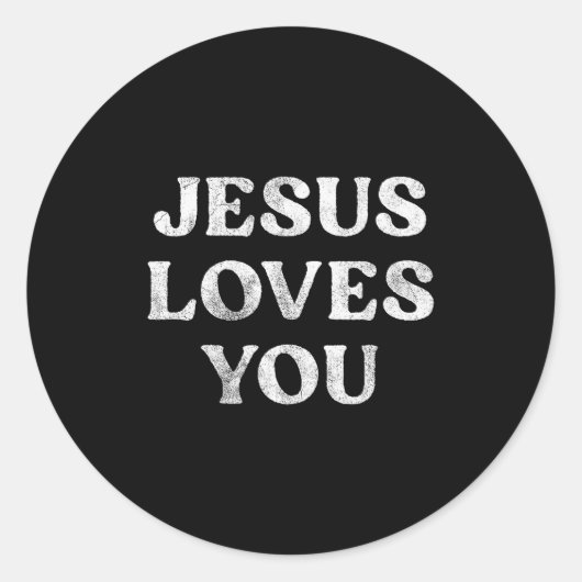 Sticker Rond La phrase Jésus t'aime sur un (Devant)