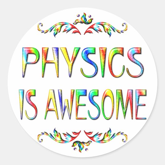 Sticker Rond La physique est géniale (Devant)