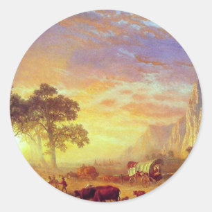 Sticker Rond La piste de l'Oregon - Albert Bierstadt