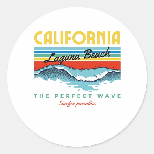 Sticker Rond La plage de Laguna (Devant)