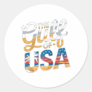 Sticker Rond La Plage Du Golfe De L'Amérique D'Amérique Design