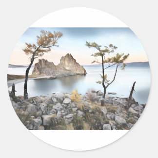Sticker Rond La Plage Intriguante