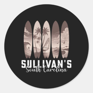 Sticker Rond La planche de surf Sullivan's South Carolina Homme