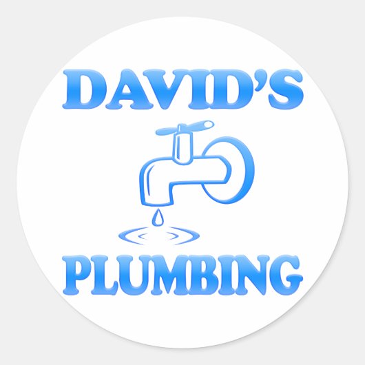 Sticker Rond La plomberie de David (Devant)