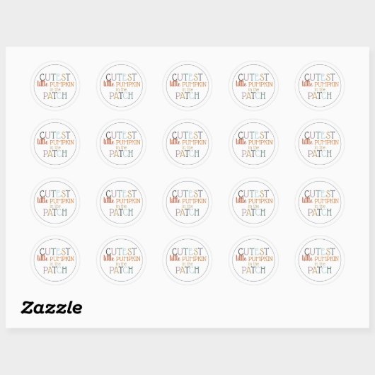 Sticker Rond La plus mignonne petite citrouille (Feuille)