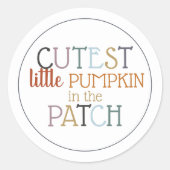 Sticker Rond La plus mignonne petite citrouille (Devant)