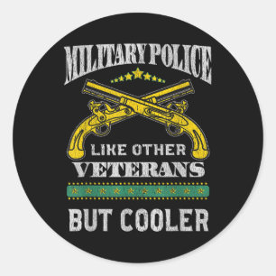 Sticker Rond La Police Militaire Comme D'Autres Anciens Combatt