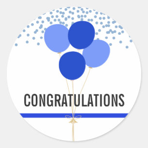 Sticker Rond La police Party des félicitations orientées