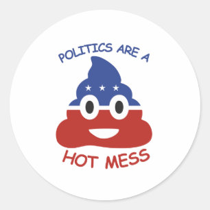 Sticker Rond La politique est un sacré bordel 2016 -
