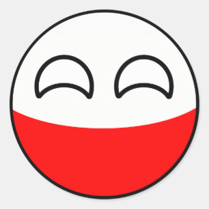 Sticker Rond La Pologne Geeky tendante drôle Countryball