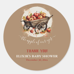 Sticker Rond La Pomme De Notre Baby shower Oeil