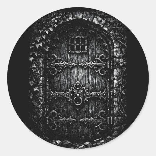 Sticker Rond La porte du sorcier — par BurnsInHell (Devant)
