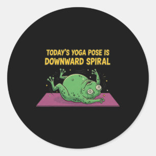 Sticker Rond La pose de yoga d'aujourd'hui est la spirale desce