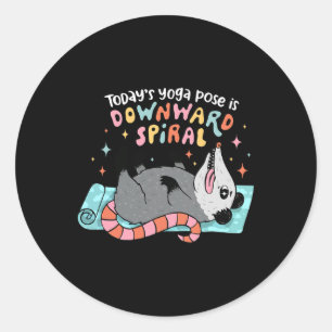 Sticker Rond La pose de yoga d'aujourd'hui est la spirale desce