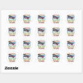 Sticker Rond La poste aérienne épargne le temps (Feuille)