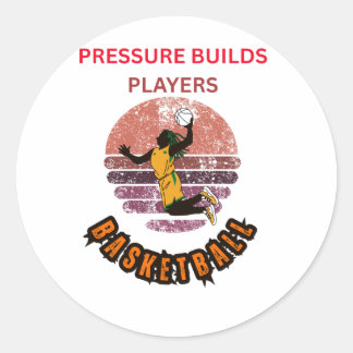 Sticker Rond La pression motive les joueurs de basketball