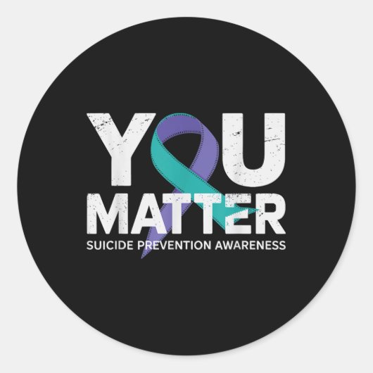 Sticker Rond La prévention des suicides arrête la sensibilisati (Devant)