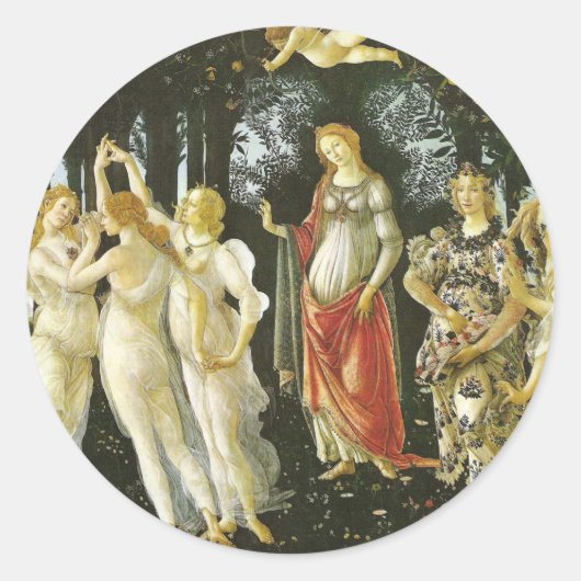 Sticker Rond La Primavera by Sandro Botticelli (Devant)