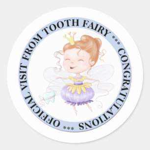 Sticker Rond La princesse de fée des dents visite officielle mi