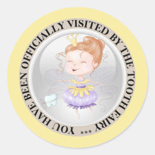 Sticker Rond La princesse de la fée des dents visite officielle